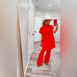 Girls Girl Boutique Orange Plisse Set